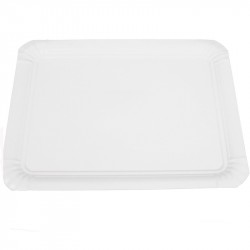 Bandeja cartón laminada blanca 22x28 p.100
