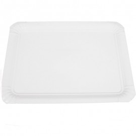 Bandeja cartón laminada blanca 22x28 p.100