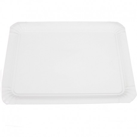 Bandeja cartón laminada blanca 22x28 p.100