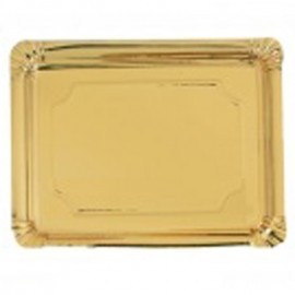 Bandeja cartón laminada oro 31x38 p.50