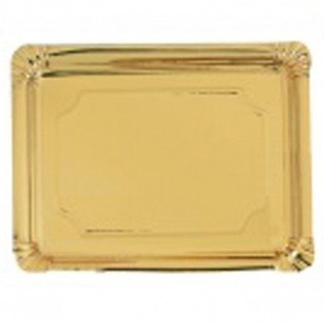 Bandeja cartón laminada oro 34x42 p.50