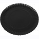 Plato cartón laminado negro 23cm p.100