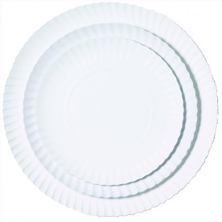 Plato cartón estriado 25cm p.100