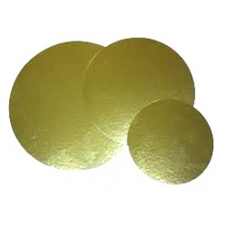 Disco cartón laminado oro 20cm p.100