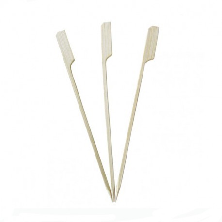 Pincho de bambú blanco 15cm p.100