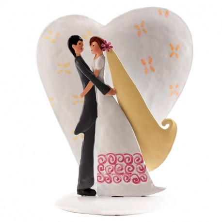Pareja boda metal Corazón 18cm p.2