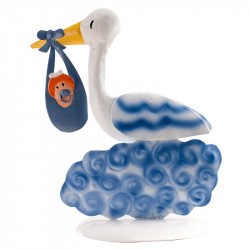 Cigüeña metal azul Niño 18cm p.4