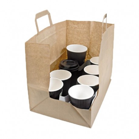 Bolsa a/plana 32+22x24cm kraft c.250