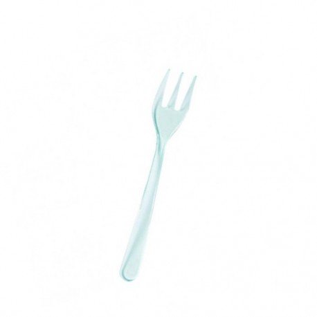 /Mini tenedor verde transparente 9,5cm c.1000