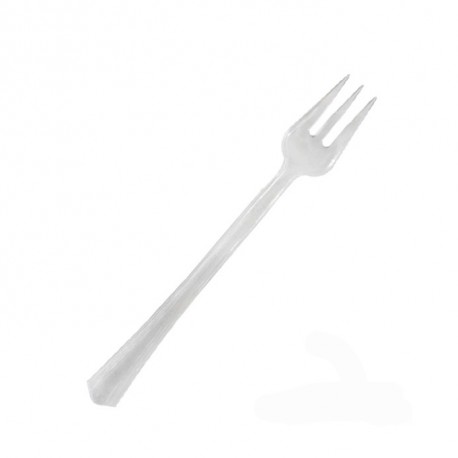 Mini tenedor transparente 11cm c.1000