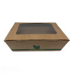 Estuche t. away kraft c/ventana G225x160x60mm p.50